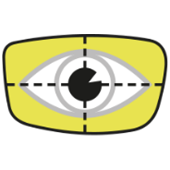 Brillenglas mit Zentrierung als Icon dargestellt.